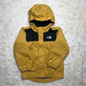 The North Face Hooded Rain Jacket Yellow & Black Size 3T